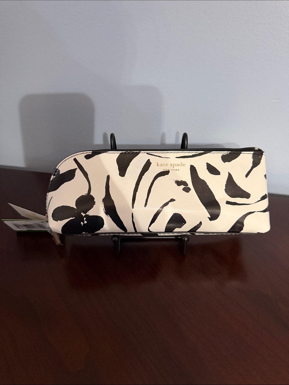 kate spade Black & White Floral Print Pencil  Case